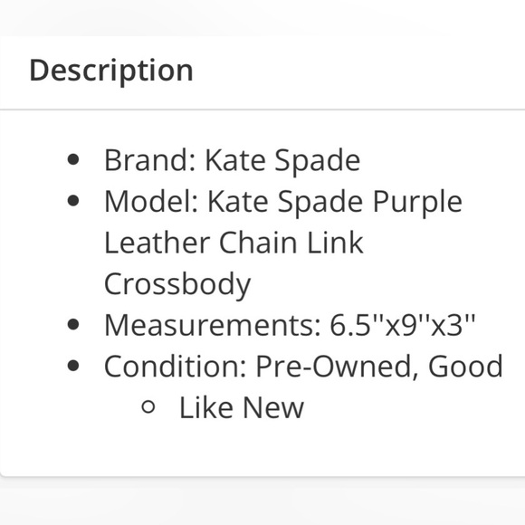 Kate Spade ♠️ Purple Leather Chain Link Crossbody (6.5"'×9"x3") EUC - Picture 4 of 14